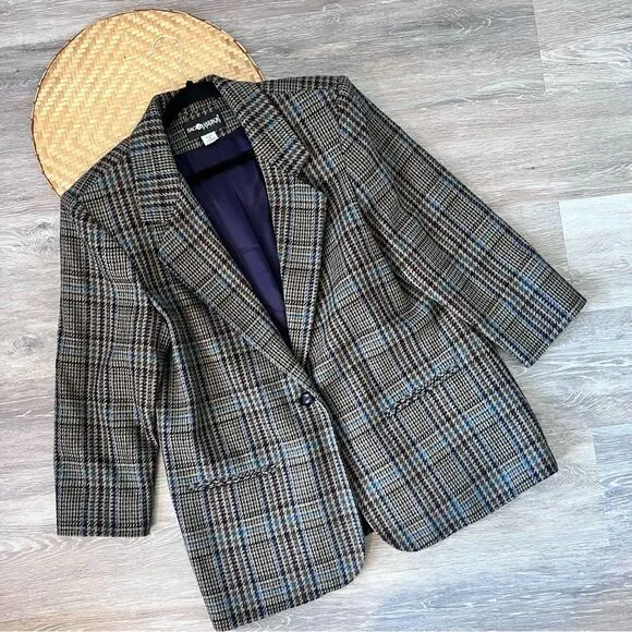 Vintage 1990’s houndstooth oversized blazer