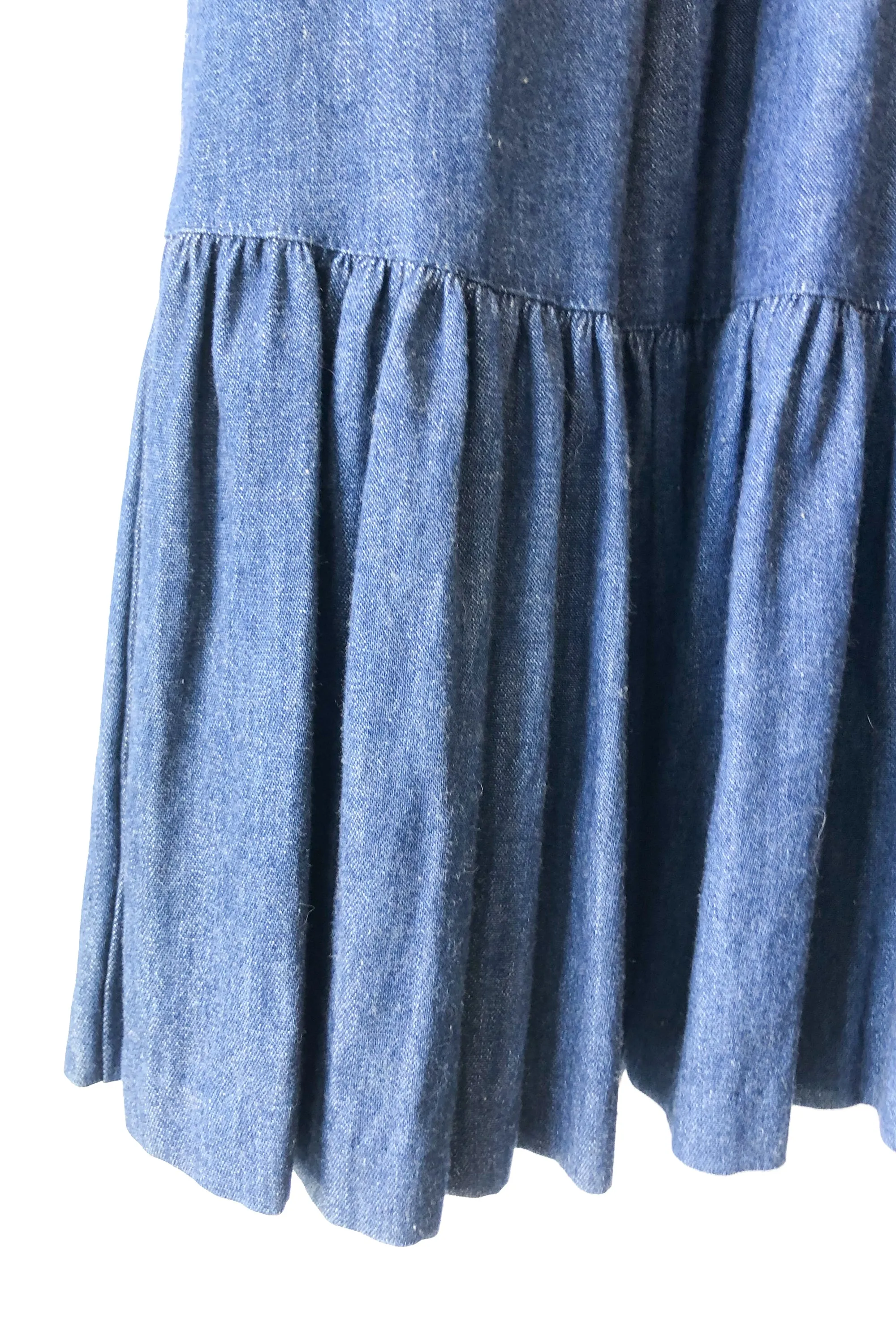 Vintage Bis Bis Saks Eel Panel Denim Prairie Skirt