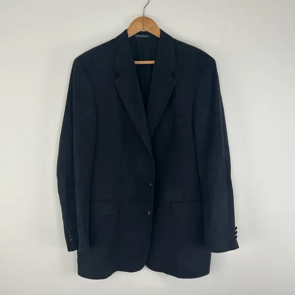 Vintage Faux Suede Black Boyfriend Oversized Blazer