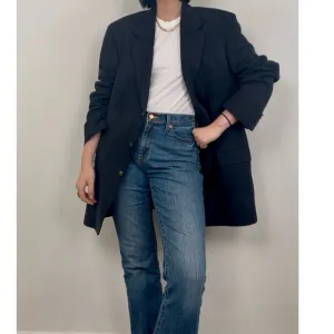 Vintage Faux Suede Black Boyfriend Oversized Blazer