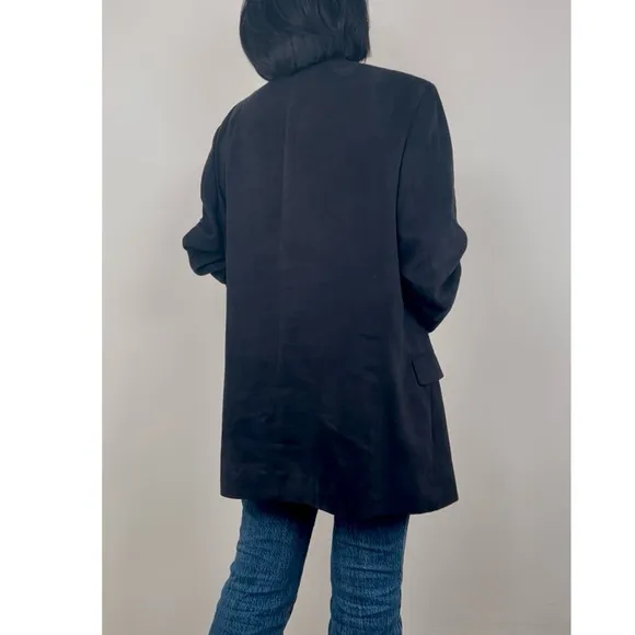 Vintage Faux Suede Black Boyfriend Oversized Blazer