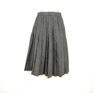 Vintage Houndstooth Wool Pleated Skirt Clifford &amp; Wills Black White