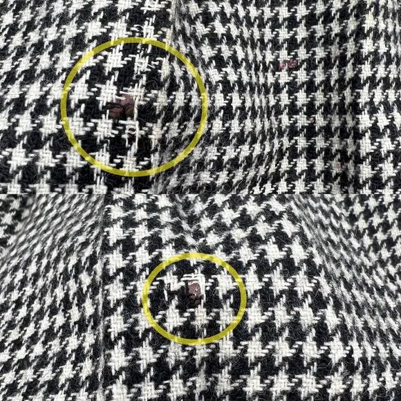 Vintage Houndstooth Wool Pleated Skirt Clifford &amp; Wills Black White
