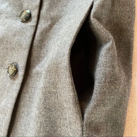 Vintage Mister Leonard Pure Virgin Wool Jacket Coat Dark Academia Gray Size 10