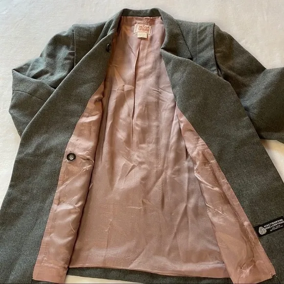 Vintage Mister Leonard Pure Virgin Wool Jacket Coat Dark Academia Gray Size 10