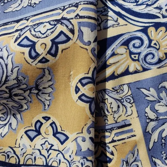 Vintage Pendleton Cream and Blue Baroque Print 2PC Set Size 4*