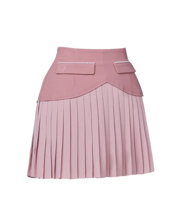 [Warehouse Sale] J.Jane Heart Shape Pleats Skirt - Pink