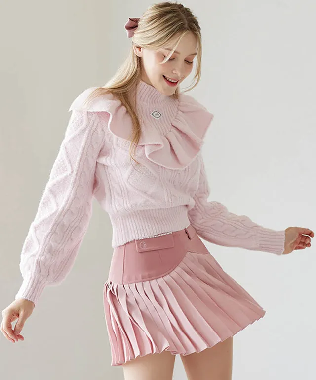 [Warehouse Sale] J.Jane Heart Shape Pleats Skirt - Pink