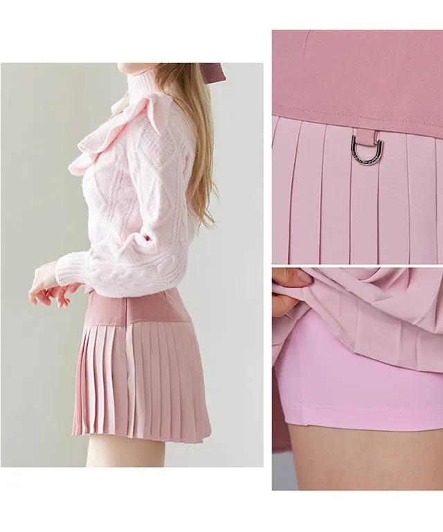 [Warehouse Sale] J.Jane Heart Shape Pleats Skirt - Pink