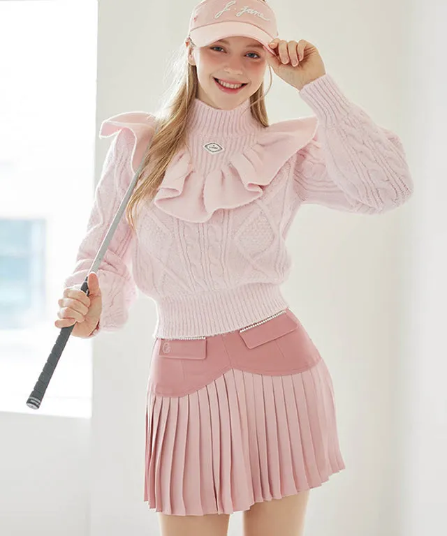 [Warehouse Sale] J.Jane Heart Shape Pleats Skirt - Pink
