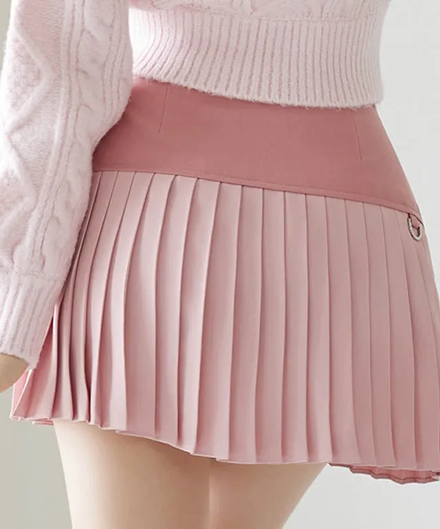 [Warehouse Sale] J.Jane Heart Shape Pleats Skirt - Pink