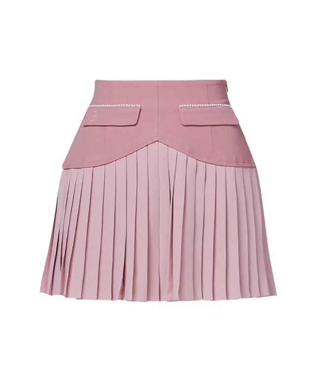 [Warehouse Sale] J.Jane Heart Shape Pleats Skirt - Pink