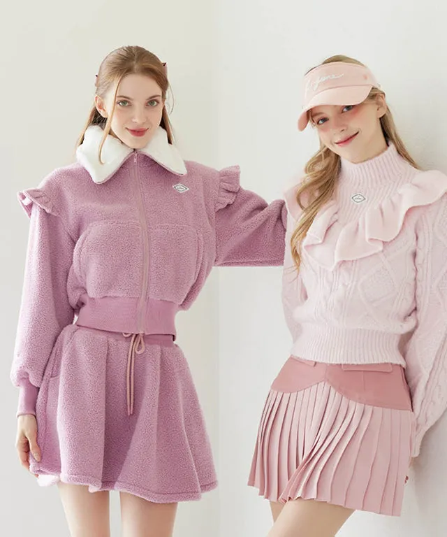 [Warehouse Sale] J.Jane Heart Shape Pleats Skirt - Pink