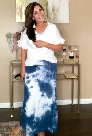 Water Color Midi Skirt-Final Sale