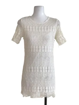 White Eyelet Shift Dress