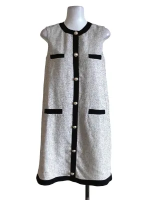 White Tweed Shift Dress