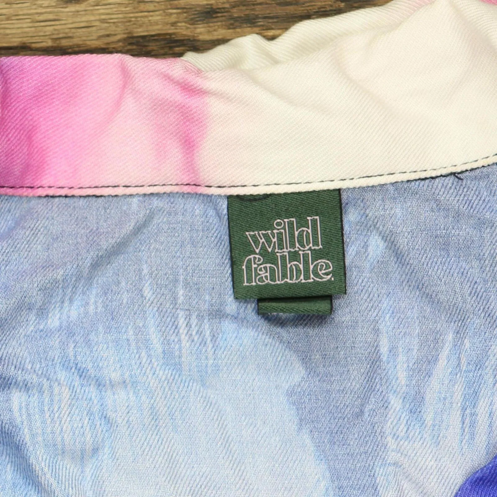 Wild Fable Womens Short Sleeve Camp Button-Down Shirt Multicolor Blue Palm M