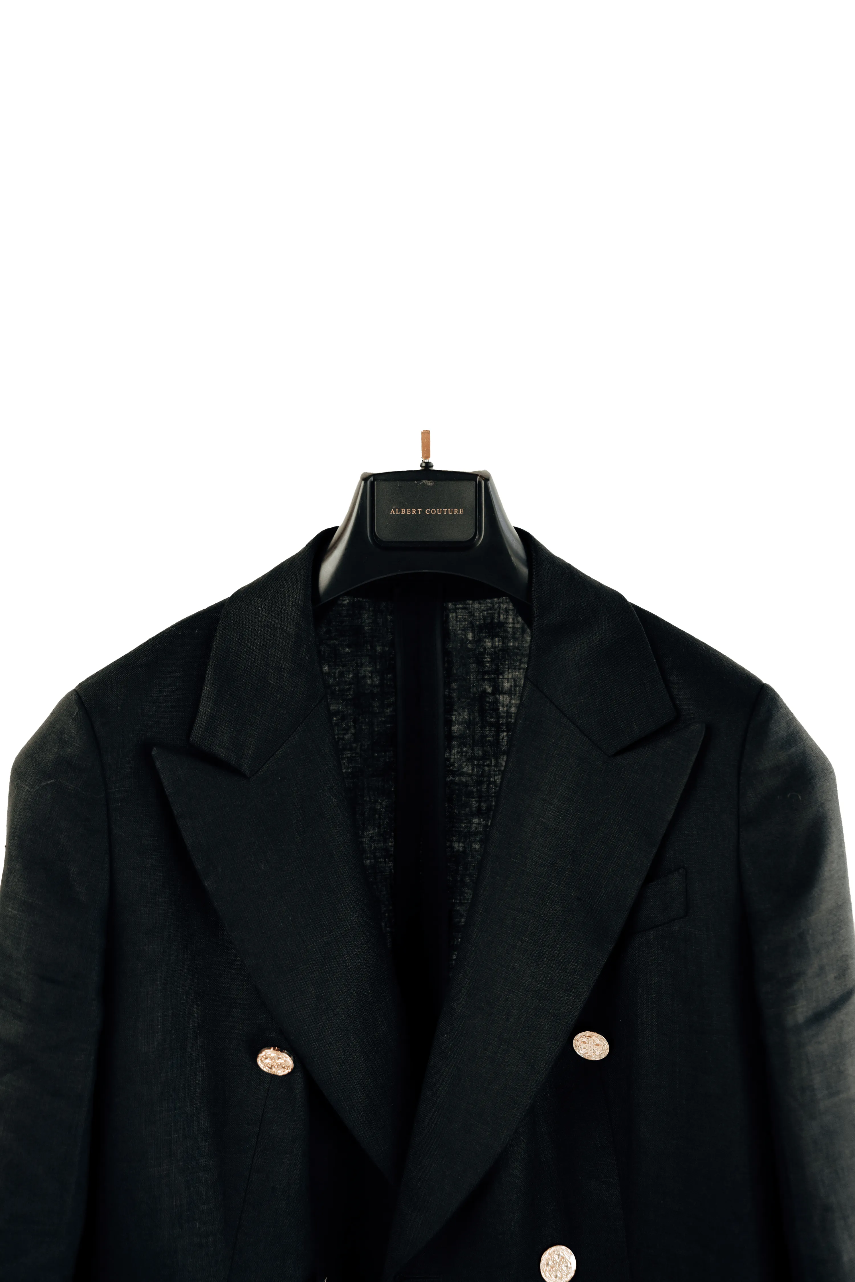 Women - Yacht Black Double Breasted Linen Jacket
