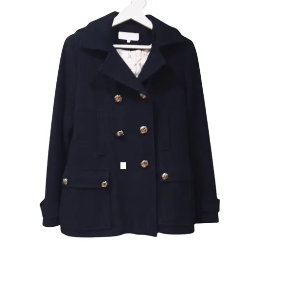 Women's Double-Breasted Navy Peacoat Jacket 4