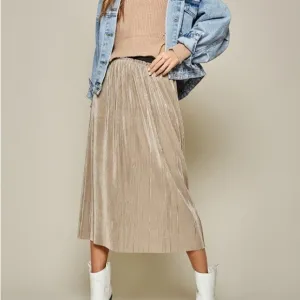 Women’s Plus Size Champaign Pleated Skirt.  Size 1XL-3XL. NEW!