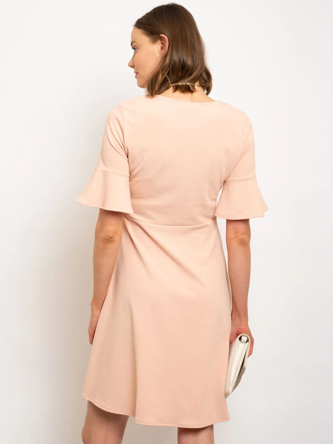 WOMEN'S RUFFLE SLEEVE SHIFT DRESS