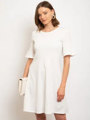 WOMEN'S RUFFLE SLEEVE SHIFT DRESS