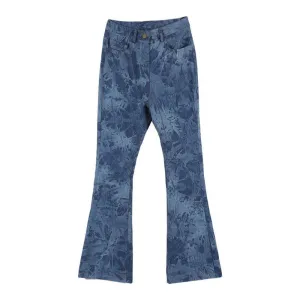 Women's Tie Dyed Bootcut Jeans High Waist Slim Skinny Fit