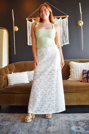 Yellowstone Lace Maxi Skirt- White