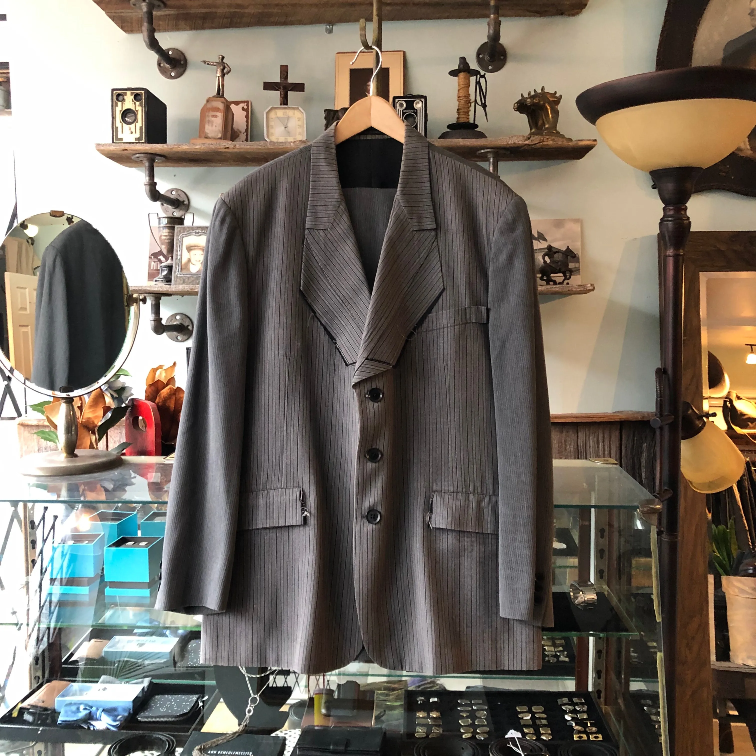 Yohji Yamamoto Vintage 90’s Grey Pinstripe Jacket - M