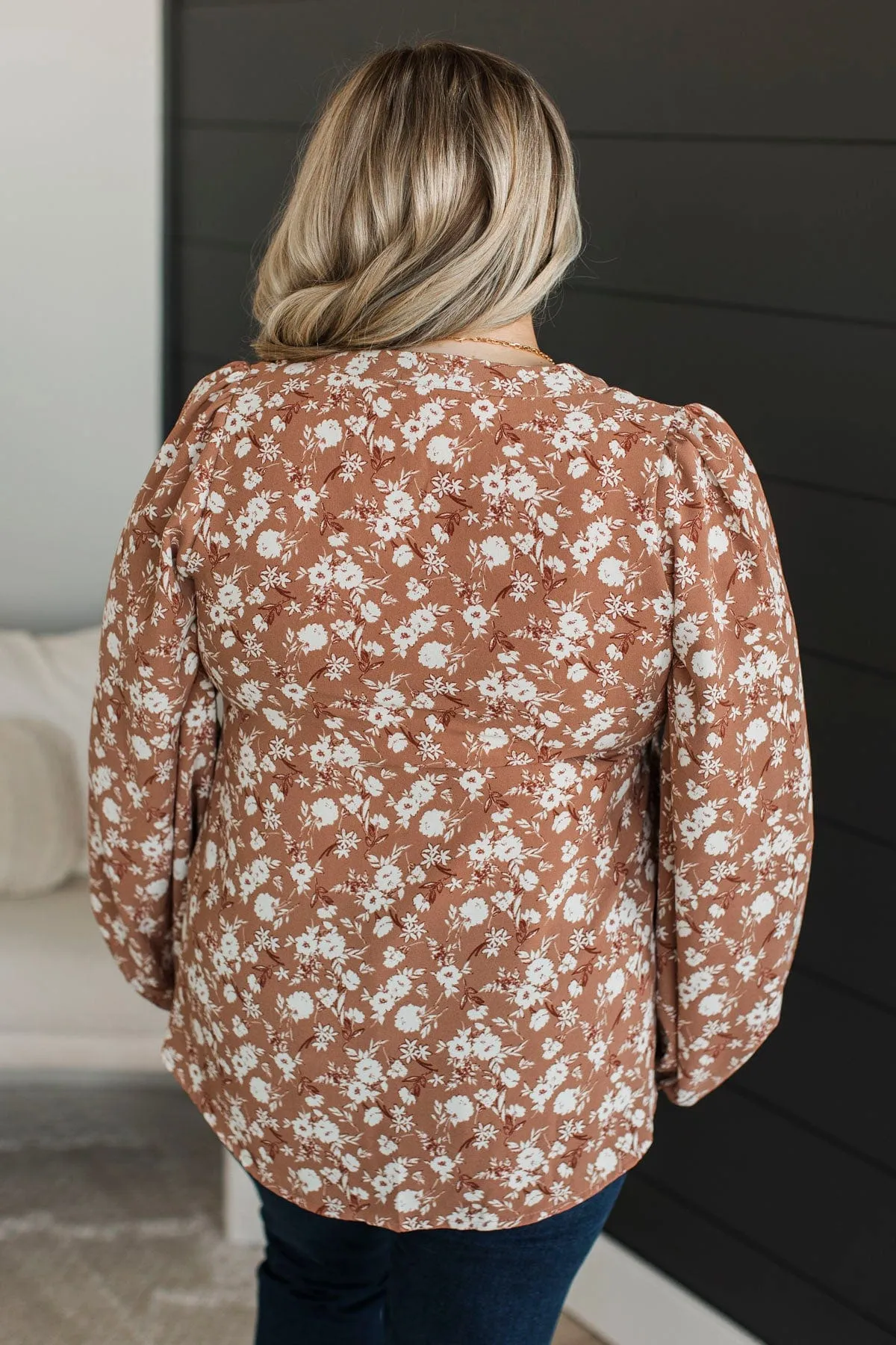 You Know Me Floral Blouse- Clay