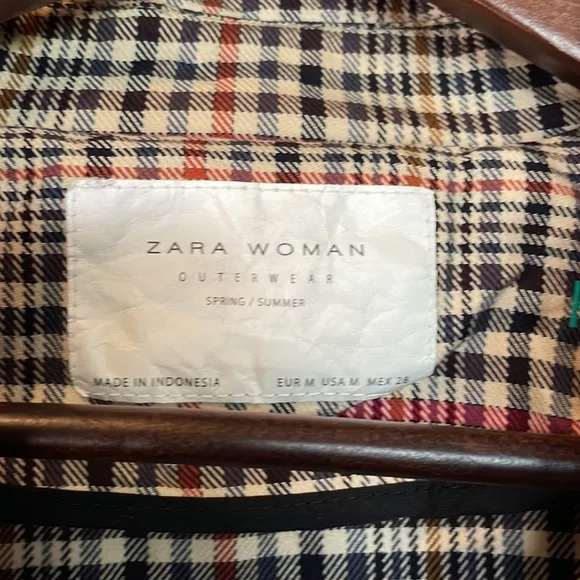 Zara Double Breasted Heritage Check Jacket Size M.