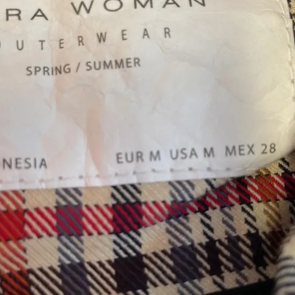 Zara Double Breasted Heritage Check Jacket Size M.