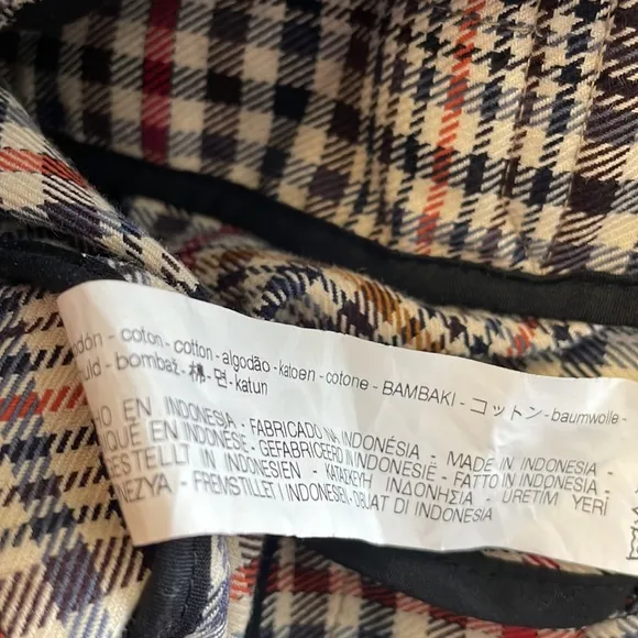 Zara Double Breasted Heritage Check Jacket Size M.