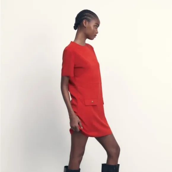 Zara Kelly Shift Dress in Red size M