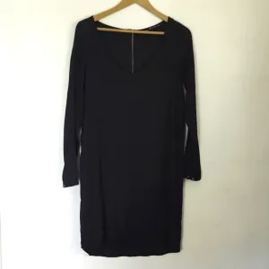 Zara Navy Blue Long Sleeve Shift Dress sz Lg Women