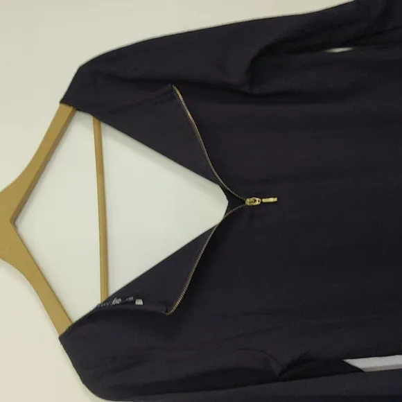 Zara Navy Blue Long Sleeve Shift Dress sz Lg Women