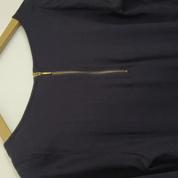 Zara Navy Blue Long Sleeve Shift Dress sz Lg Women