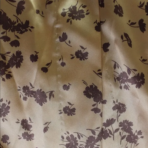 Zara NWT Satin Effect Midi Floral Skirt Small Peach Beige