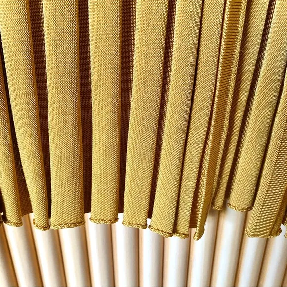 Zara ribbed knit midi skirt with slit mustard yellow