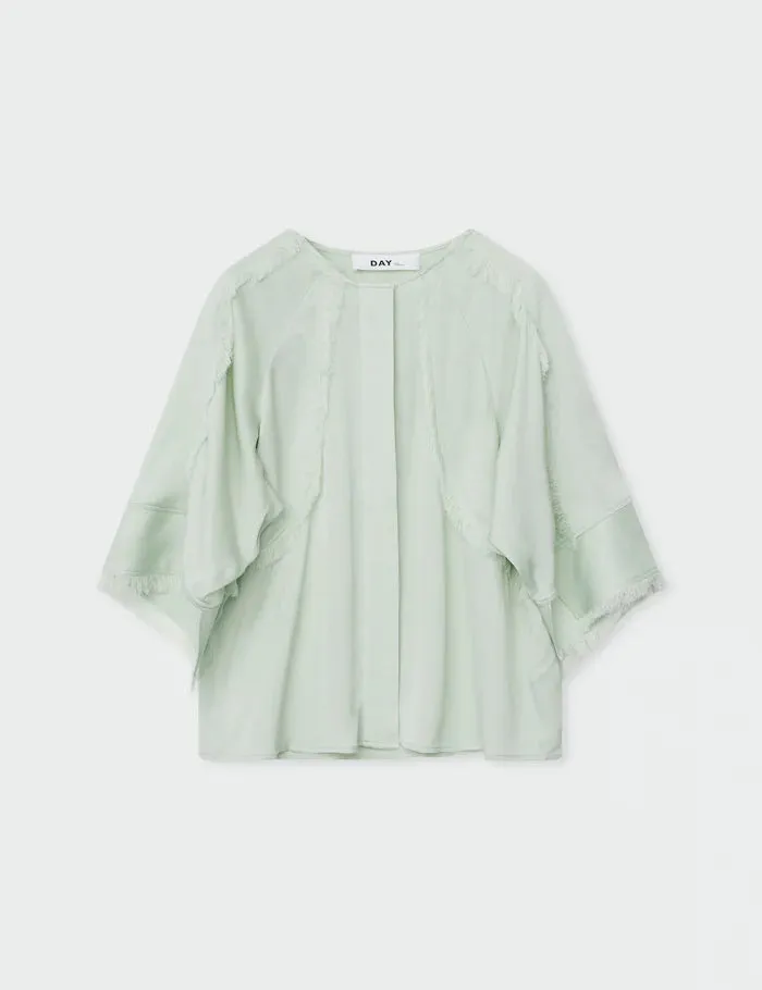 Zelie Blouse | Matte Crepe/Green Lily