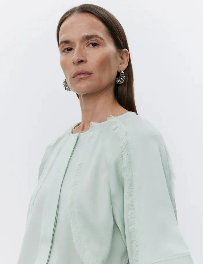 Zelie Blouse | Matte Crepe/Green Lily