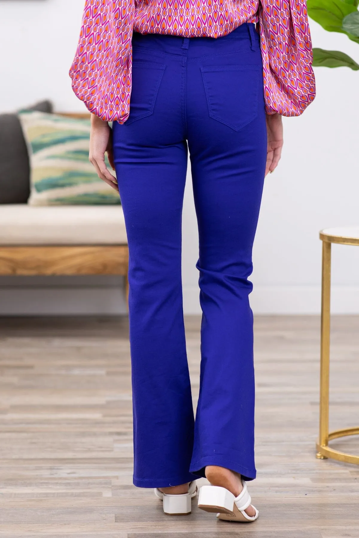 Zenana Cobalt Bootcut Pants With Stretch