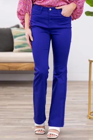 Zenana Cobalt Bootcut Pants With Stretch