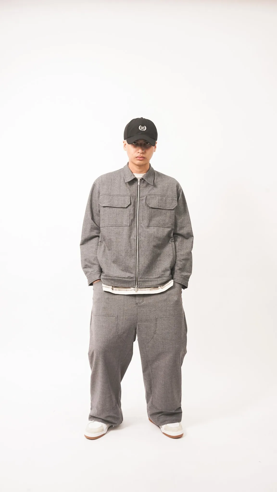 ZIP TRUCKER JACKET IN NEVADA GREY
